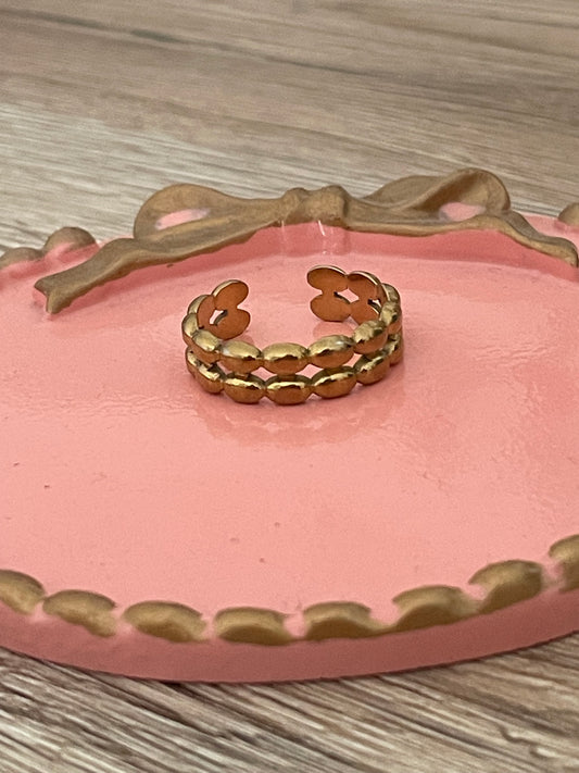 Bague Myriam, acier inoxydable doré.