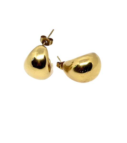 Boucles d’oreilles Georgia goutte, acier inoxydable doré.